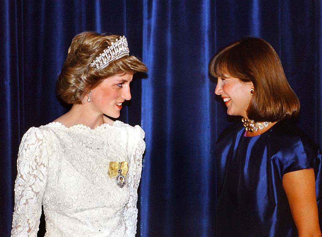 Princess Diana and Mila Mulroney in Vancouver during a Royal Tour in 1986. Peter Bregg